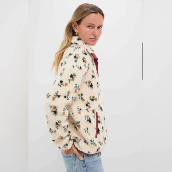 Saylor Tuckernuck Aliza Floral Sherpa Jacket Small - Picture 4 of 11